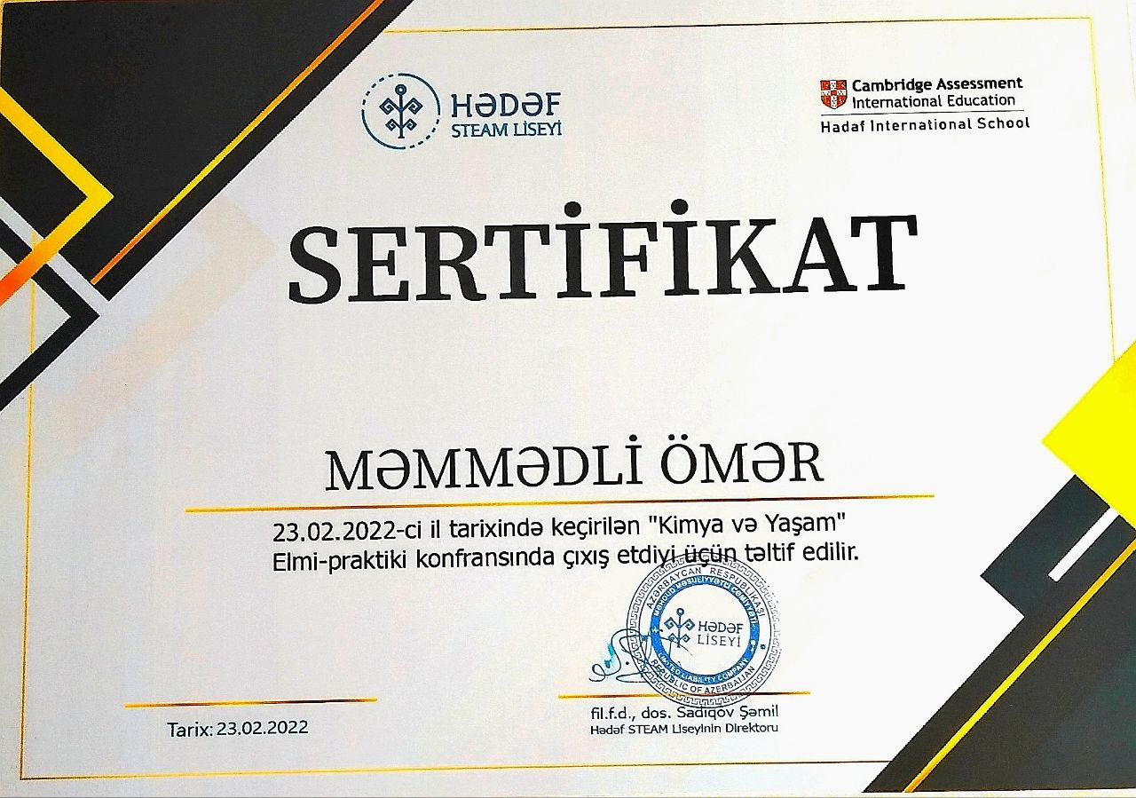 Kimya və Yaşam konferansı